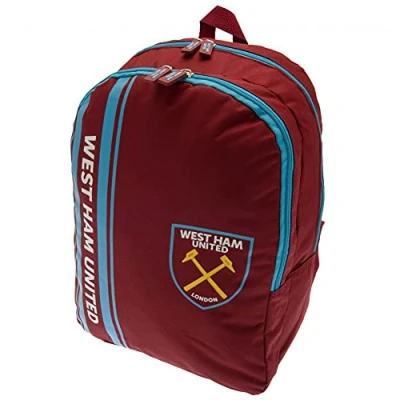 Afbeelding van West Ham United FC rugzak, gestreept, voor school, vakantie, picknick, verjaardag, Kerstmis