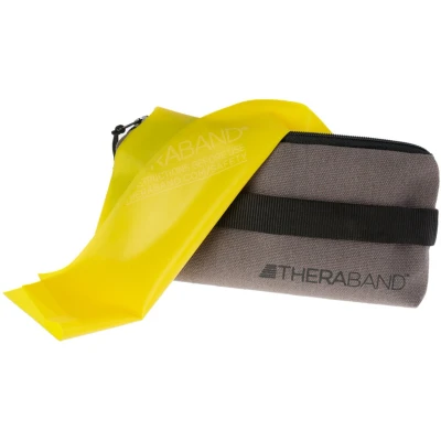 Afbeelding van Thera Band Weerstandsband Set Geel Elastische Fitnessband 4 Weerstandsniveaus Latex Inclusief Opbergzak