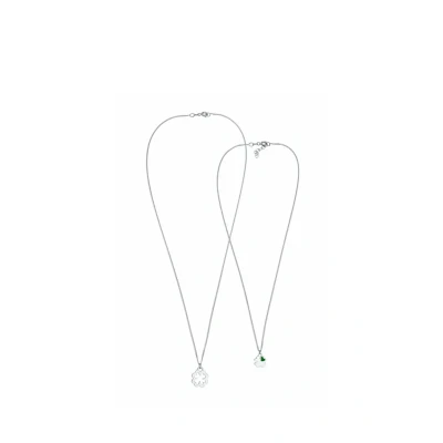Afbeelding van Elli Mother Child Clover LEAF Ketting, Dames, Maat: 45, Silber