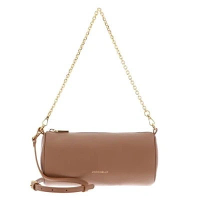 Afbeelding van COCCINELLE Leren Schoudertas Avondtas Aura Mini Bag Skin Lichtbruin