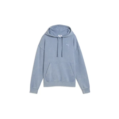 Afbeelding van Essentials Elevated relaxte verwassen hoodie voor Dames, Blauw, Maat M PUMA