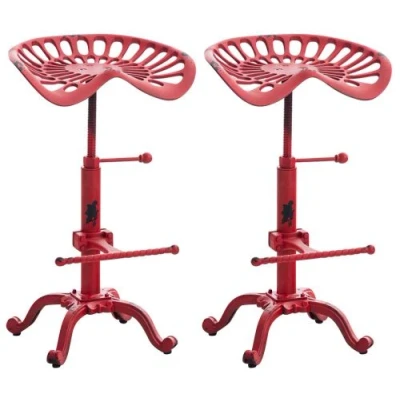 Image de CLP Lot de 2 tabourets bar Butch au style industriel , Rouge