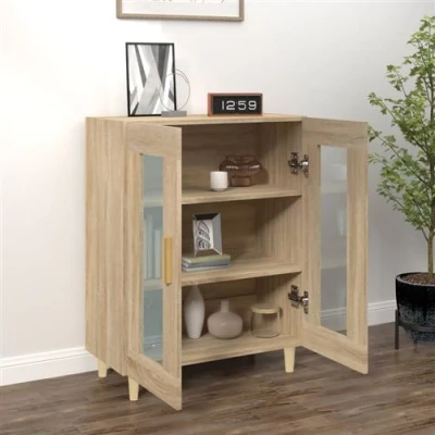 Afbeelding van vidaXL Dressoir 69,5x34x90 cm bewerkt hout sonoma eikenkleurig