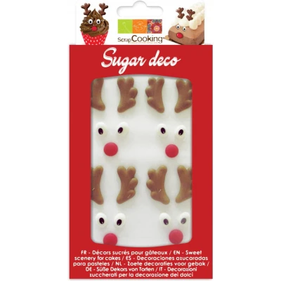Afbeelding van ScrapCooking 7038 Rendiertoppen Dierdecoraties voor kerstcupcakes, houtblokken, gebak, desserts, cake design
