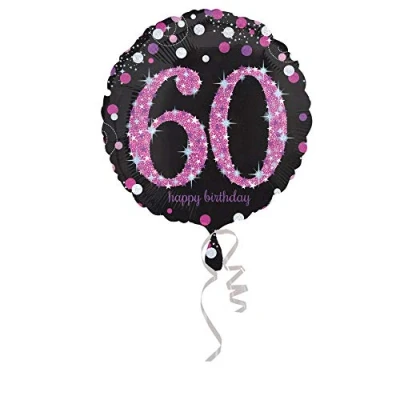 Afbeelding van Amscan 3378001 ronde folieballon voor de 60e verjaardag 45,7 cm