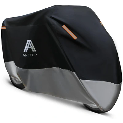 Afbeelding van ANFTOP Motorhoes, afdekzeil, winterbestendig, waterdicht, dikke 210D stof, afmetingen: 275 x 105 125 cm