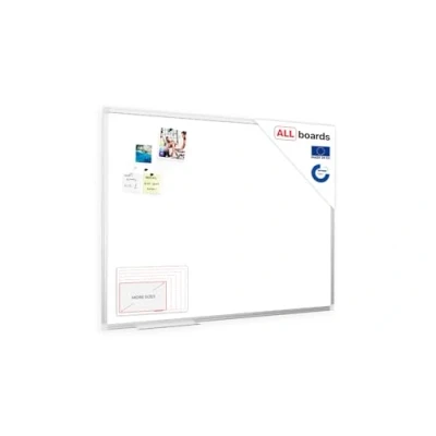 Afbeelding van ALLboards Magnetisch whiteboard, 120 x 80 cm, met aluminium frame en penhouder, wit, droog afwisbaar, herschrijfbaar