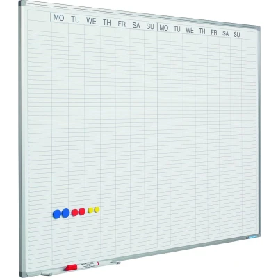 Afbeelding van Planbord Softline profiel 8mm Dubbele week, GB incl. dagenstrook Weekplanner 90x120cm