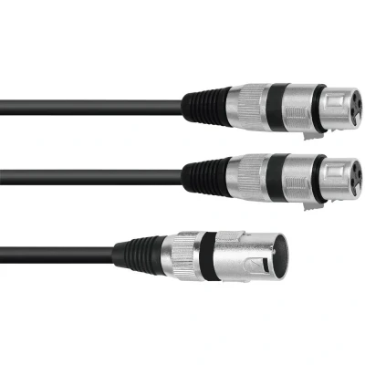 Afbeelding van Omnitronic Adaptercable XLR(M)/2xXLR(F) 1.5m bk