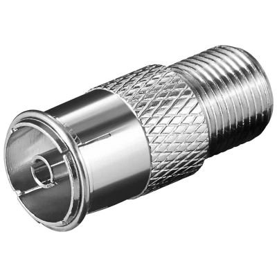 Afbeelding van Goobay F Adapter: bus &gt; coaxiale adapterstekker gemaakt van een koper zink mengsel