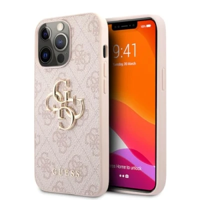 Afbeelding van Backcase hoesje Guess Effen Roze Kunstleer geschikt voor iPhone 13 Pro