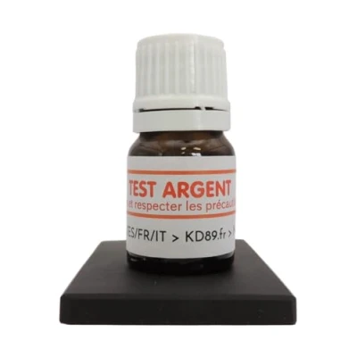 Afbeelding van KD89 Responsieve test/oplossing voor het testen van zilver Met natuurlijke toetssteen en meertalige handleiding Spatel Expertise sieraden, munten, edelstenen, 2,5 ml