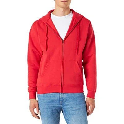Afbeelding van Fruit Of The Loom Heren Premium 70/30 Hooded Zip Up Sweatshirt / Hoodie (Rood) Maat M