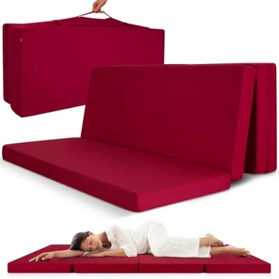 Afbeelding van Beautissu Comfort Logeermatras Opvouwbaar Matras 195x80cm Rood Gemiddeld