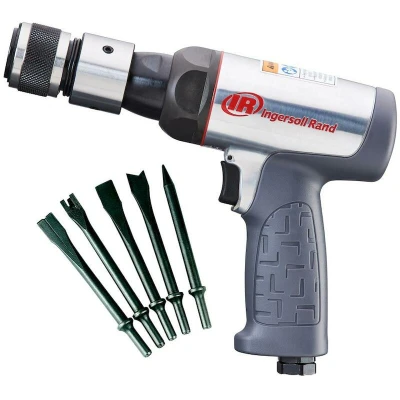 Image de INGERSOLL RAND 123MAXHK marteau burineur pneumatique hexagonal 3530 bpm avec canon court + ciseau 5 pièces en coffret