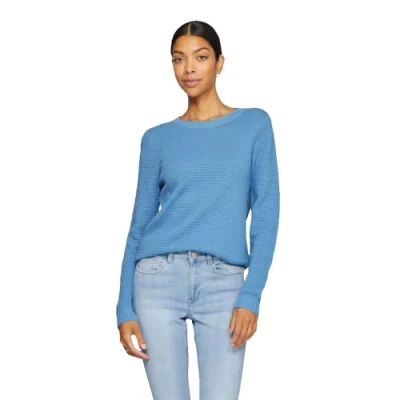 Afbeelding van Vila Trui Vidalo O neck L/s Knit Top Noos 14082767 Blissful Blue Dames Maat XS