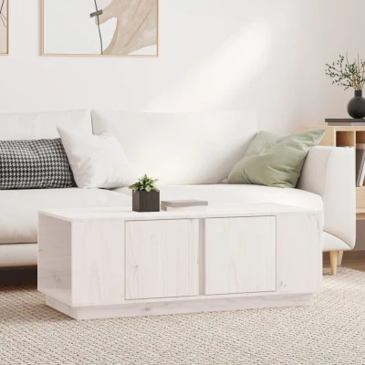 Afbeelding van Salontafel 110x50x40 cm massief grenenhout wit