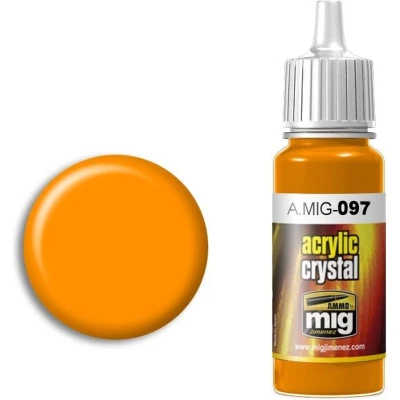 Afbeelding van AMMO MIG 0097 Crystal Orange Acryl Verf flesje