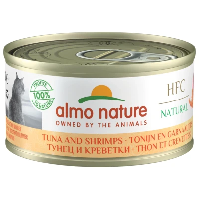 Afbeelding van Almo Nature Hfc Cat Natural Blik 70 g Kattenvoer Tonijn&amp;Garnaal Classic
