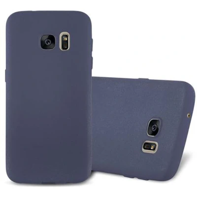 Afbeelding van Cadorabo Hoesje geschikt voor Samsung Galaxy S7 in FROST DONKER BLAUW Beschermhoes gemaakt van flexibel TPU silicone Case Cover