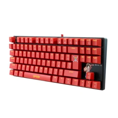 Afbeelding van FRTEC Mechanisch gamingtoetsenbord met TKL kabel, One Piece Luffy, tactiel bruin, anti ghosting, compatibel pc, Mac, PS5, Switch, Xbox Series X/S (QWERTY) (One toetsenbord)