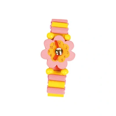 Afbeelding van Bino Horloge Junior 14 Cm Hout Roze