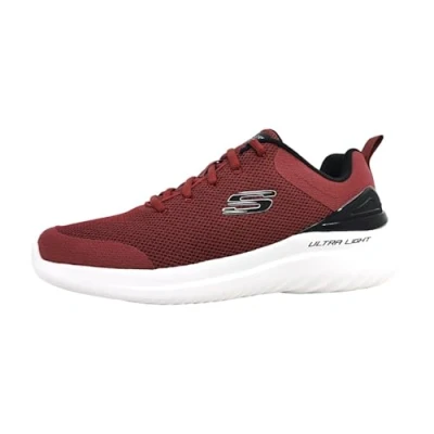 Afbeelding van Skechers Bounder 2.0 Nasher, herensneakers, Zwarte rand van bordeauxrood mesh