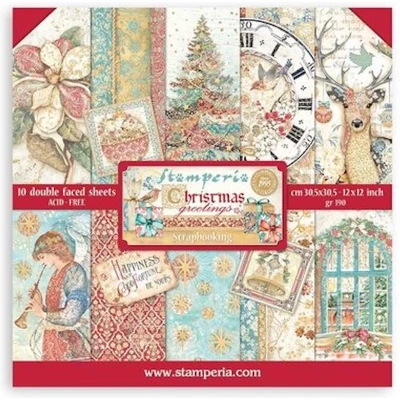 Afbeelding van Stamperia Christmas Greetings 12x12 Inch Paper Pack (SBBL137)