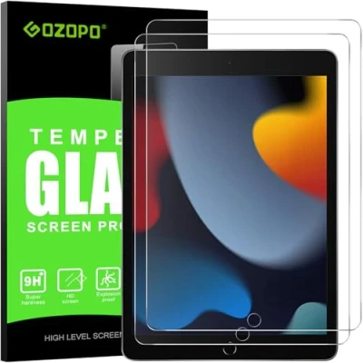 Afbeelding van GOZOPO [2 stuks] Gehard glas voor iPad 9e/8e/7e generatie (iPad 9/8/7 10,2 inch, 2021/2020/2019), displaybeschermfolie
