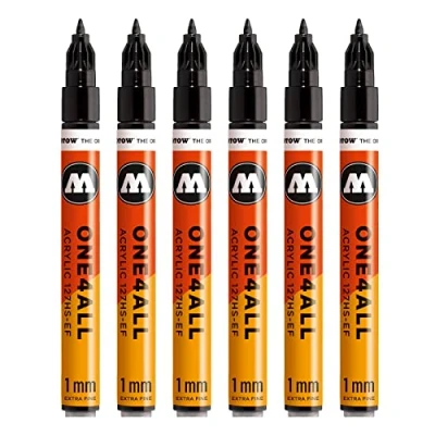 Afbeelding van Molotow MO127101 ONE4ALL 127 HS EF Marker, zwart, 6 stuks