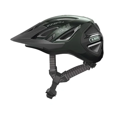 Afbeelding van ABUS Urban I 3.0 ACE stadshelm Sportieve fietshelm met LED achterlicht, verlengd vizier en magneetsluiting voor dames heren groen, L