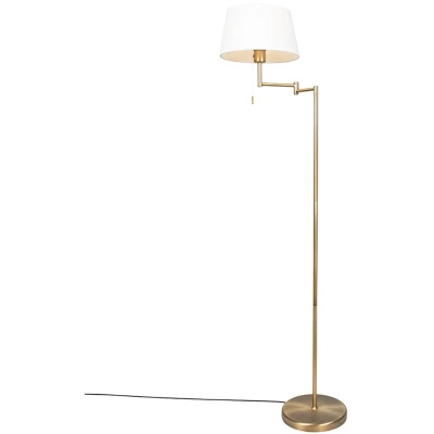 Afbeelding van QAZQA Smart klassieke vloerlamp brons met wit incl. WiFi A60 Ladas