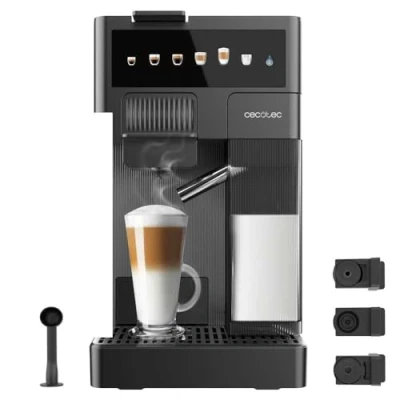 Afbeelding van Cecotec FreeStyle Latte Koffiezetapparaat met melkreservoir 400 ml, vermogen 1350 W, 20 bar, 6 soorten koffie, 1,6 l watertank, dubbel melkschuimsysteem