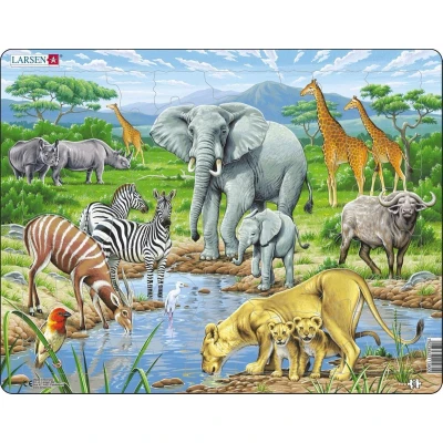 Afbeelding van Larsen Legpuzzel Maxi Afrikaanse Savanne 65 Stukjes