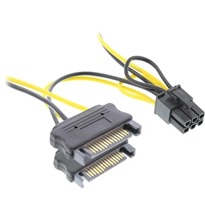 Afbeelding van PCIe 6 pins (m) 2x SATA 15 voedingsadapter 0,15 meter