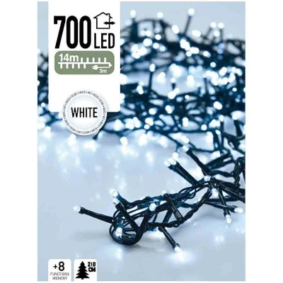 Afbeelding van Micro Cluster 700 LED 14 meter wit 8 functies + geheugen