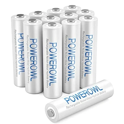 Afbeelding van POWEROWL Oplaadbare AAA batterijen, 12,1000 mAh, 1,2 V, Ni Mh accu, AAA, 1200 cycli, lage zelfontladingsbatterij met milieuvriendelijke verpakking