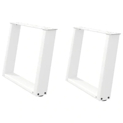Afbeelding van vidaXL Salontafelpoten 2 st U vormig 60x(42 43) cm staal wit