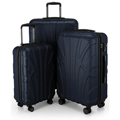 Afbeelding van Suitline Harde koffer met uitbreidbare hardshell hoes, TSA, (S, M &amp; L), zwart, Donkerblauw
