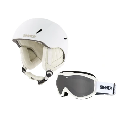 Afbeelding van Sinner COMBI PACK CREST skihelm + TOXIC skibril Wit Maat S