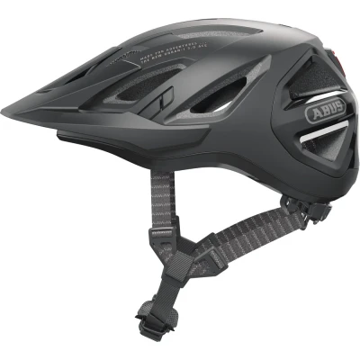 Afbeelding van ABUS Stadthelm Urban I 3.0 ACE Sportieve fietshelm met led achterlicht, verlengd vizier en magneetsluiting, voor dames heren, zwart, maat M