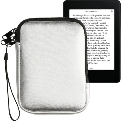 Afbeelding van kwmobile Neoprene e Reader Pouch Size 6&quot; eReader Universal eBook Sleeve Case with Zipper Silver
