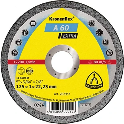 Afbeelding van Doorslijpschijf 125x1.0x22.2mm dun tbv staal/rvs