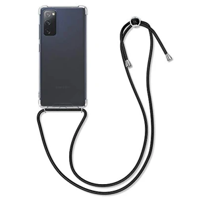 Afbeelding van kwmobile telefoonhoesje geschikt voor Samsung Galaxy S20 FE Hoesje met telefoonkoord Back cover in zwart / transparant