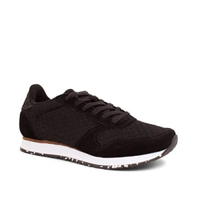 Afbeelding van Woden YDUN Sneakers laag, Dames, Maat: 39, Black Leer en textiel