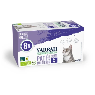 Afbeelding van Yarrah Cat Alu Pate Multipack Chicken / Turkey 8X100 GR