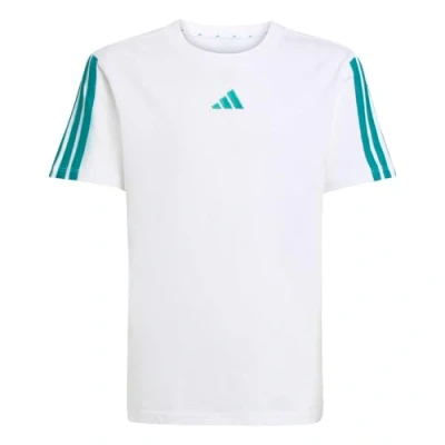 Afbeelding van adidas Performance TEE Junior Unisex Tshirt print voor kinderen, Maat: 128, White/pure teal