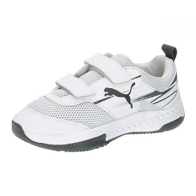 Afbeelding van Puma Varion II V JR Unisex Handbalschoenen voor kinderen, Maat: 29, White/shadow gray Kunststof/ textiel