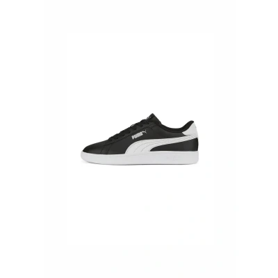 Afbeelding van PUMA Smash 3.0 Leather Sneakers Youth, Zwart/Wit, Maat 37,5