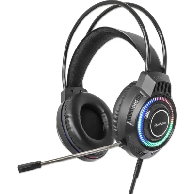 Afbeelding van Manhattan 180696, Bedraad, 20 20000 Hz, Gamen, 302 g, Headset, Zwart